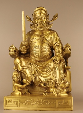 黄铜钟馗天师钟馗伏魔天官家居办公室铜工艺品