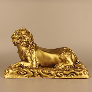 黄铜神兽谛听摆件复古工艺品客厅办公室桌面装饰送礼吉祥