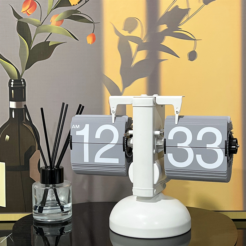 简约欧式复古翻页钟创意桌面自动