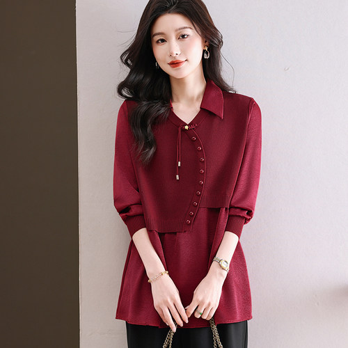 2026初春假两件翻领显瘦针织衫