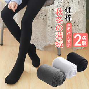 袜 中大童加绒裤 儿童舞蹈袜薄绒女童黑色连裤 袜中厚纯棉打底袜冬季