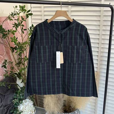 百搭色织棉麻衬衫高品质