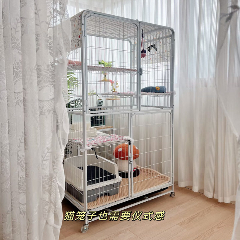 猫笼子家用室内猫窝猫别墅带厕所一体自由空间猫舍封闭式大号三层