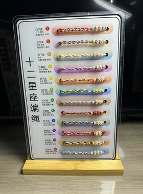 国风手编绳五行生肖展示板亚克力