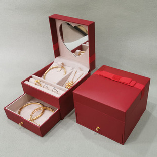 黄金包装盒子饰品首饰盒婚庆三金套装盒订婚四金五金嫁妆聘彩礼盒