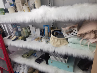 仿羊毛绒布长毛绒珠宝柜台布橱窗台展台垫加厚服装店流水台装饰布