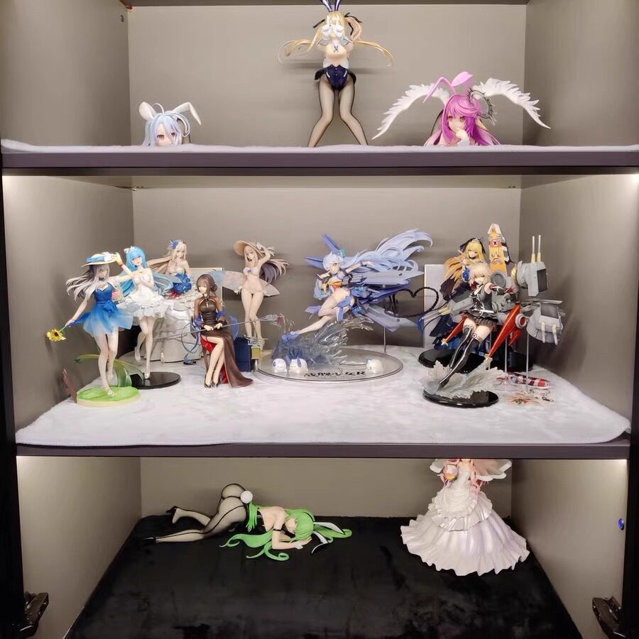 手办毛绒布电竞柜台展示布网咖机箱垫布摆件展示布黑白背景布定制