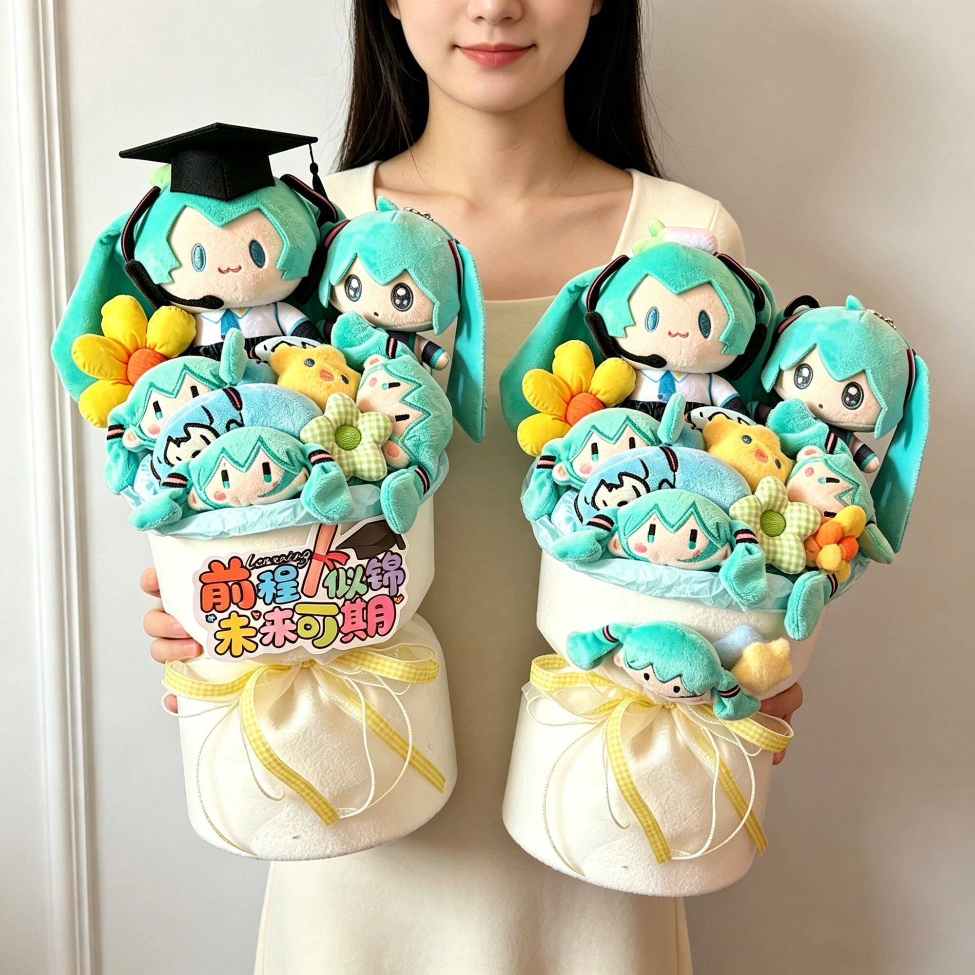 初音未来玩偶花束动漫二次元女生闺蜜创意生日礼物卡通毕业情人节