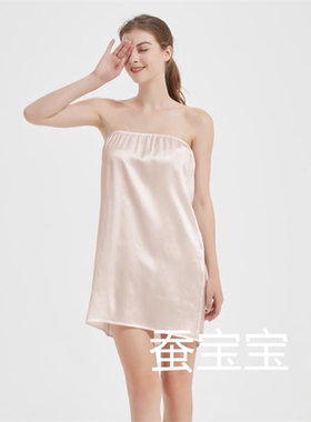 高端百搭纯真丝100桑蚕丝抹胸裙连衣裙打底裙衬裙汉服内搭亲肤