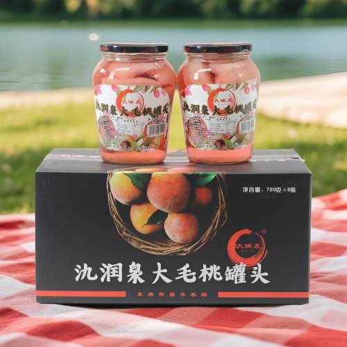 氿润泉黑沟毛桃罐头红心大毛桃