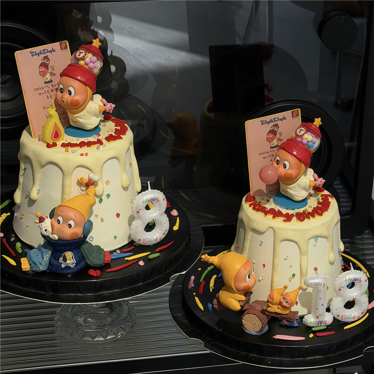 卡通蜡烛星星人蛋糕装饰摆件可爱吹泡泡星星人摆件白色数字蜡烛