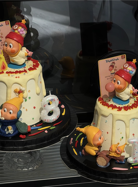 卡通蜡烛星星人蛋糕装饰摆件可爱吹泡泡星星人摆件白色数字蜡烛