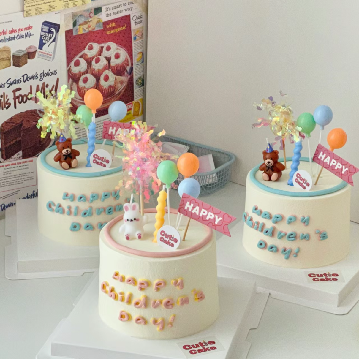 韩国复古可爱帽子小熊小兔子蜡烛