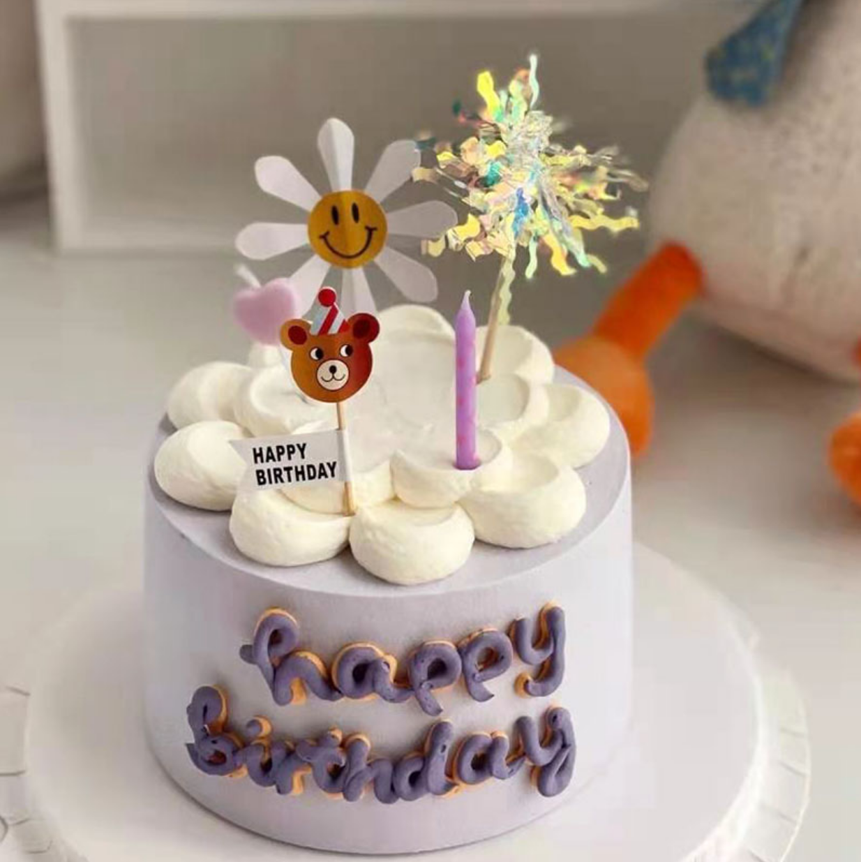 韩国镭射流苏烘焙插牌蛋糕装饰