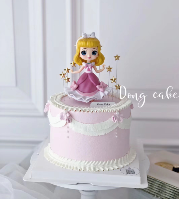 卡通公主生日蛋糕装饰q版灰姑娘辛德瑞拉珍妮公主装饰摆件模型