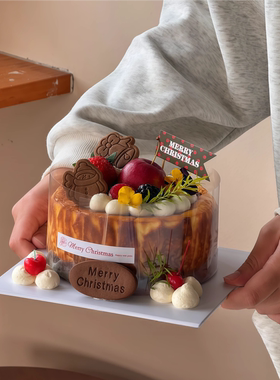 圣诞节雪人铃铛饼干蛋糕装饰摆件椭圆形可可味MerryChristmas饼干