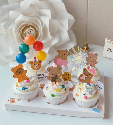 六一儿童节纸杯蛋糕装饰插卡可爱