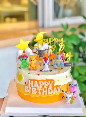 数码宝贝手办暴龙亚古兽加布巴达迪路兽公仔模型车载蛋糕装饰摆件