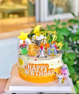 数码宝贝手办暴龙亚古兽加布巴达迪路兽公仔模型车载蛋糕装饰摆件