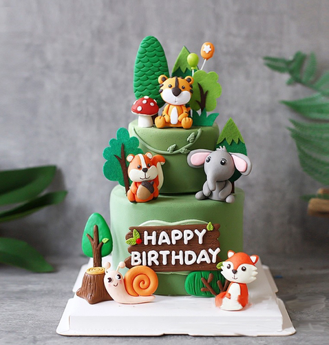 森系卡通小动物老虎大象蜗牛