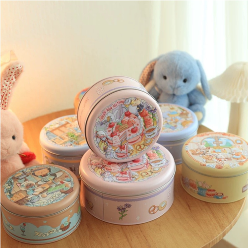 万圣节糖果曲奇饼干包装盒马口铁盒圣诞节草莓甜品盒卡通圆形罐子