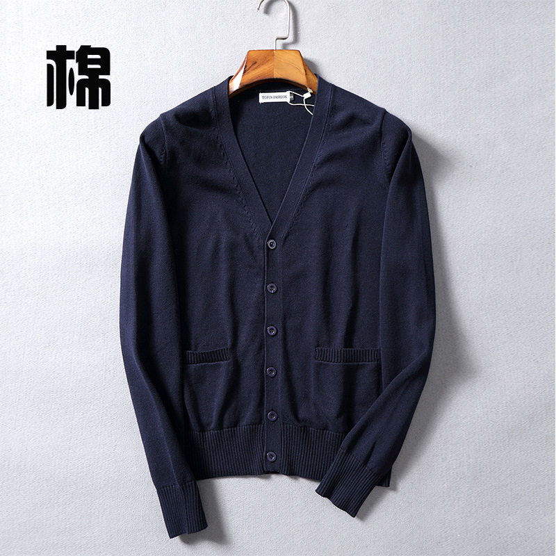 纯棉开衫针织衫男装大码