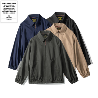 重磅纯棉老干部美式经典休闲复古翻领夹克外套RL同款通勤夹克外套