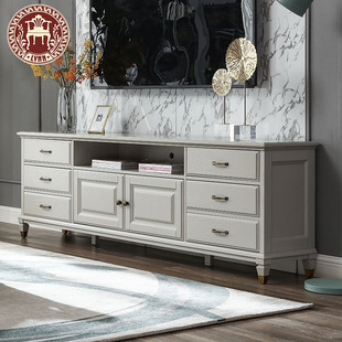 林恩美式实木电视柜美式田园轻奢风客厅家具M04电视柜