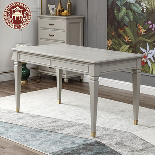 林恩美式实木餐桌美式田园轻奢风餐厅家具M01餐桌