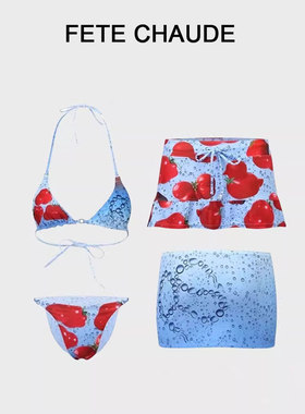 FETE CHAUDE2025新款泳衣女高级感可爱清新性感比基尼沙滩度假风