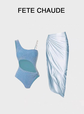 FETE CHAUDE新款复古轻奢连体泳衣女高级性感显瘦遮肉度假温泉