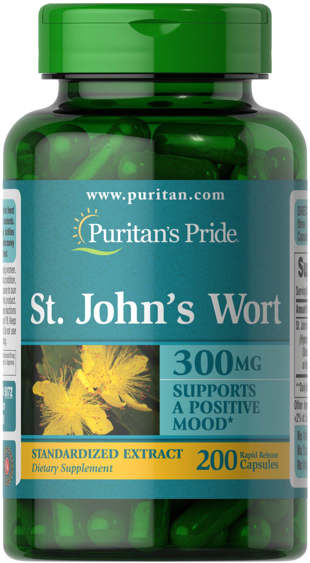 有小票 圣约翰草200粒胶囊 美国进口puritans pride普丽普莱有货