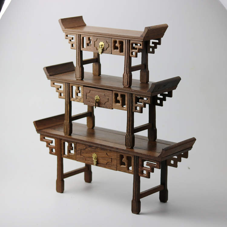 红木雕刻工艺品实木奇石盆景佛像底座鸡翅木长方形雕花底座小条案