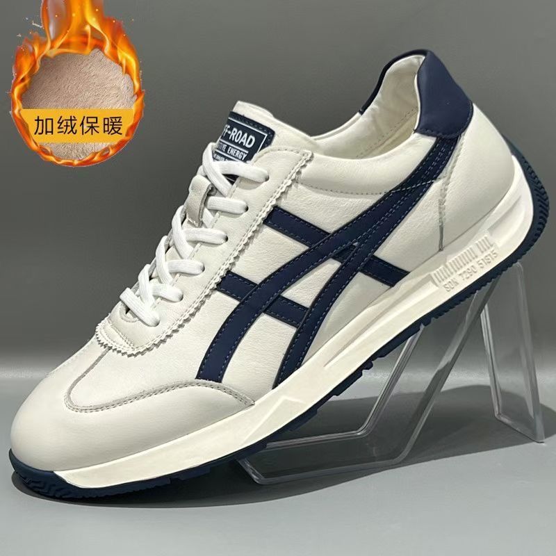 欧洲站阿甘鞋秋冬款真皮加绒板鞋