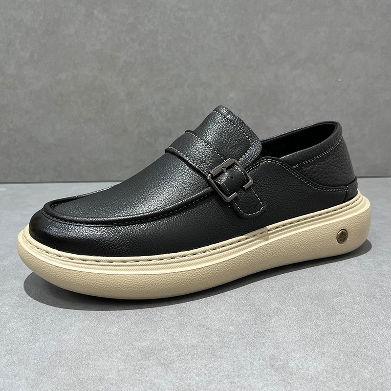 男鞋真皮软底休闲鞋厚底一脚蹬懒人乐福鞋秋季豆豆鞋百搭潮男皮鞋,流行男鞋,乐福鞋（豆豆鞋）,淘宝优惠券,粉丝福利购,淘宝优惠卷