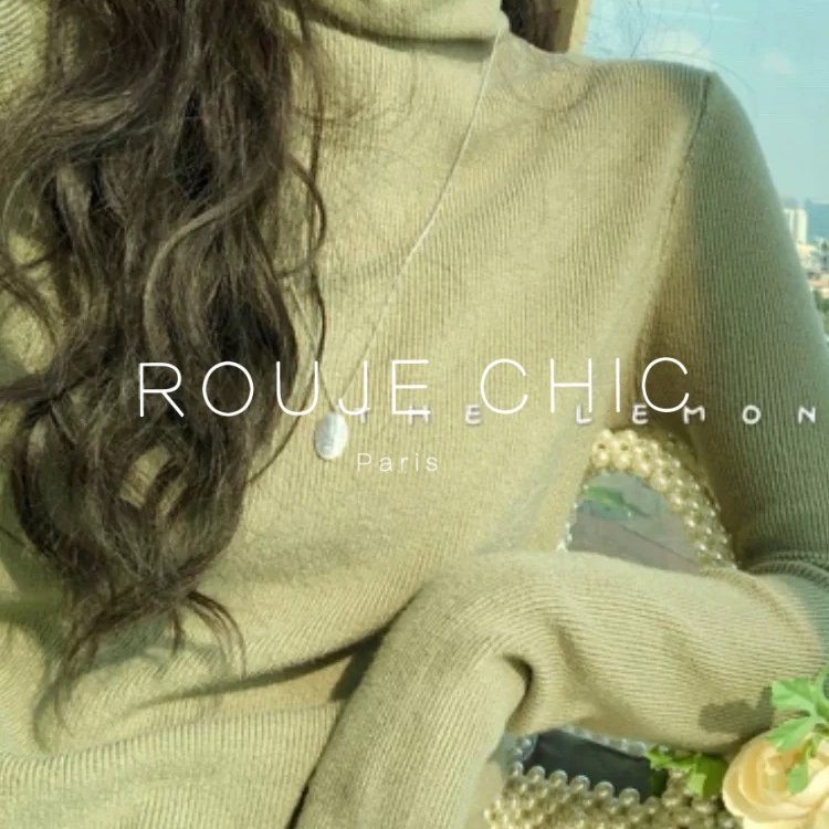 法国绿色高领羊毛打底针织衫女冬