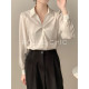 女春季 通勤风白色扭结雪纺衬衫 设计感小众轻熟上衣 CHIC法式 ROUJE