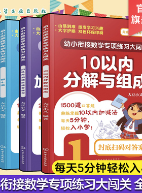 凑十法+借十法+20以内加减法 幼小衔接数学练习册4册 3-6岁儿童幼小衔接数学知识启蒙练习册 学前数学巧算运算规律提升入学准备书