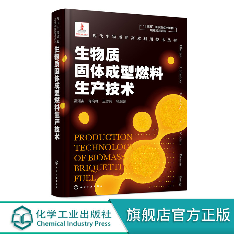 现代生物质能高效利用技术丛书 生物质固体成型燃料生产技术 生物质干燥粉碎成型等关键环节的基本原理 对关键技术和设备设计书籍