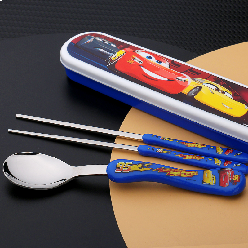 迪士尼儿童筷子勺子餐具套装盒装