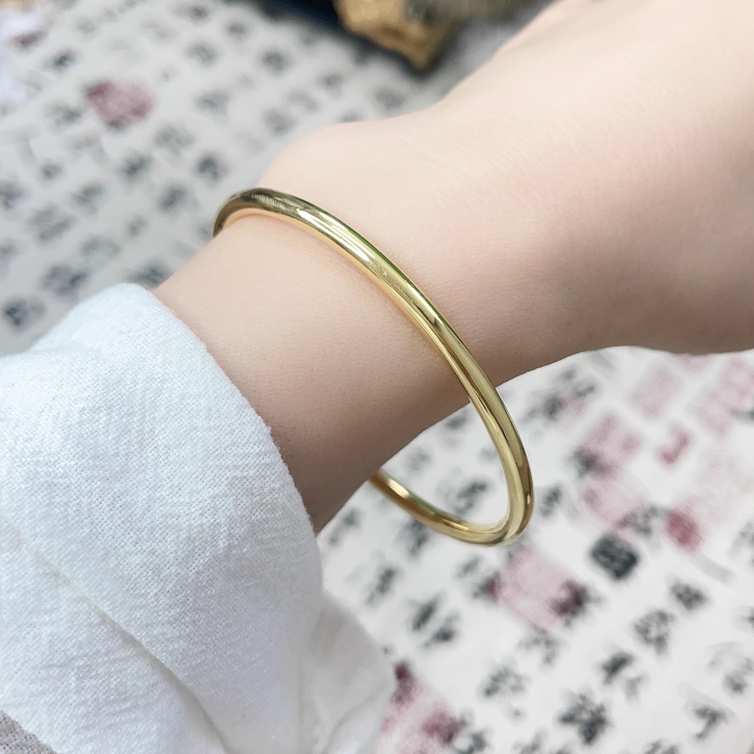 古法传承金包银实心素圈足金足银手镯女2025新款黄金镯子简约礼物