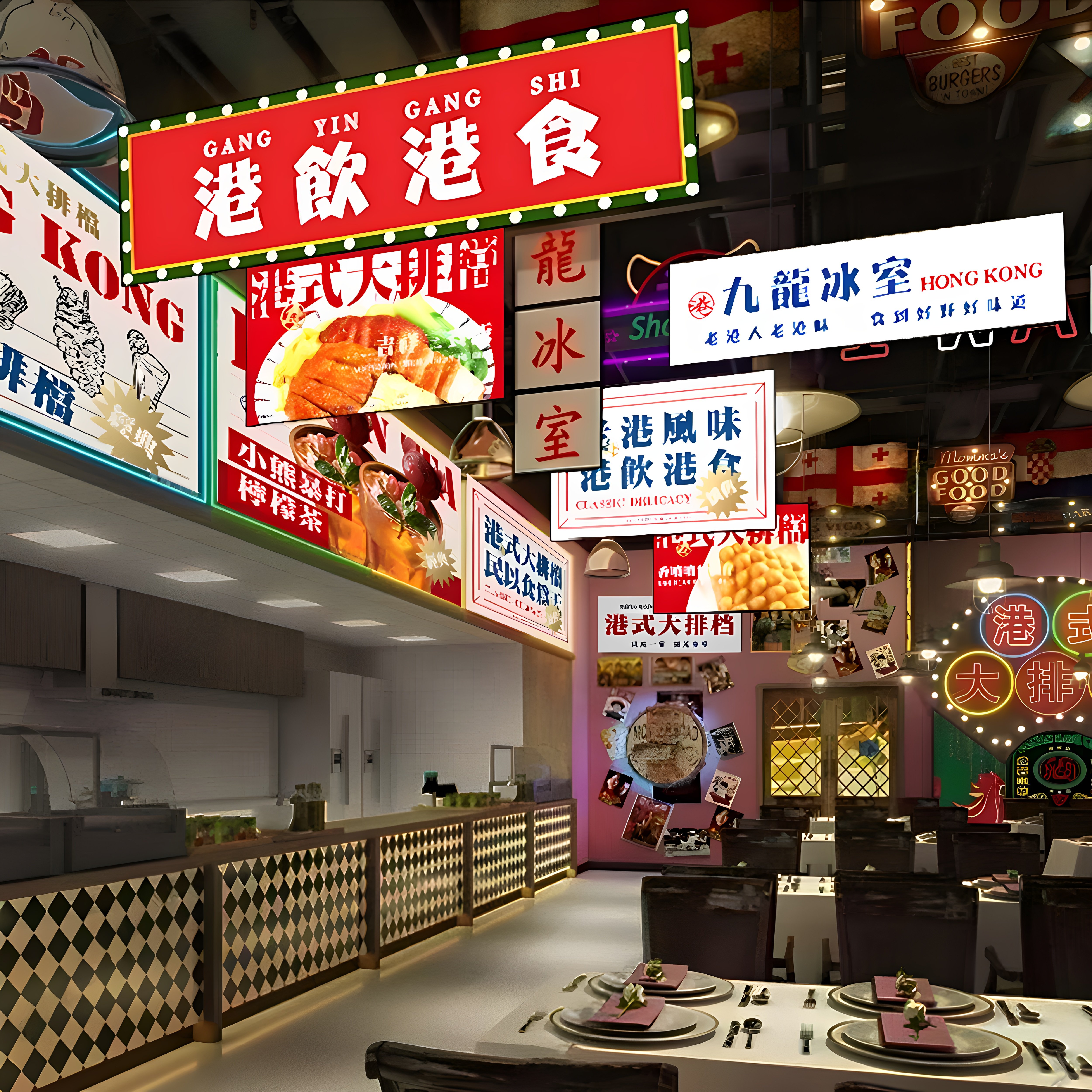 定制镂空不锈钢复古全彩LED港灯箱布/软膜天花