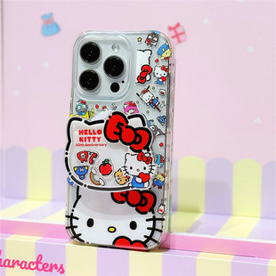 少女小众kt丑鱼汉顿库洛米保护套适用iPhone15pro手机壳16promax全包软壳13防摔magesafe磁吸支架粘贴座14壳