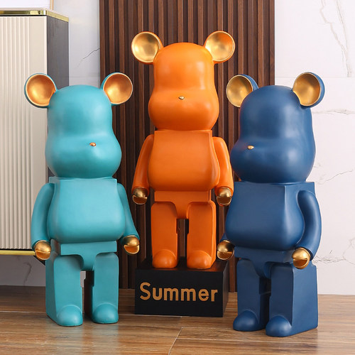 创意网红暴力熊存钱罐简约客厅电视柜玄关落地轻奢卡通公仔大摆件