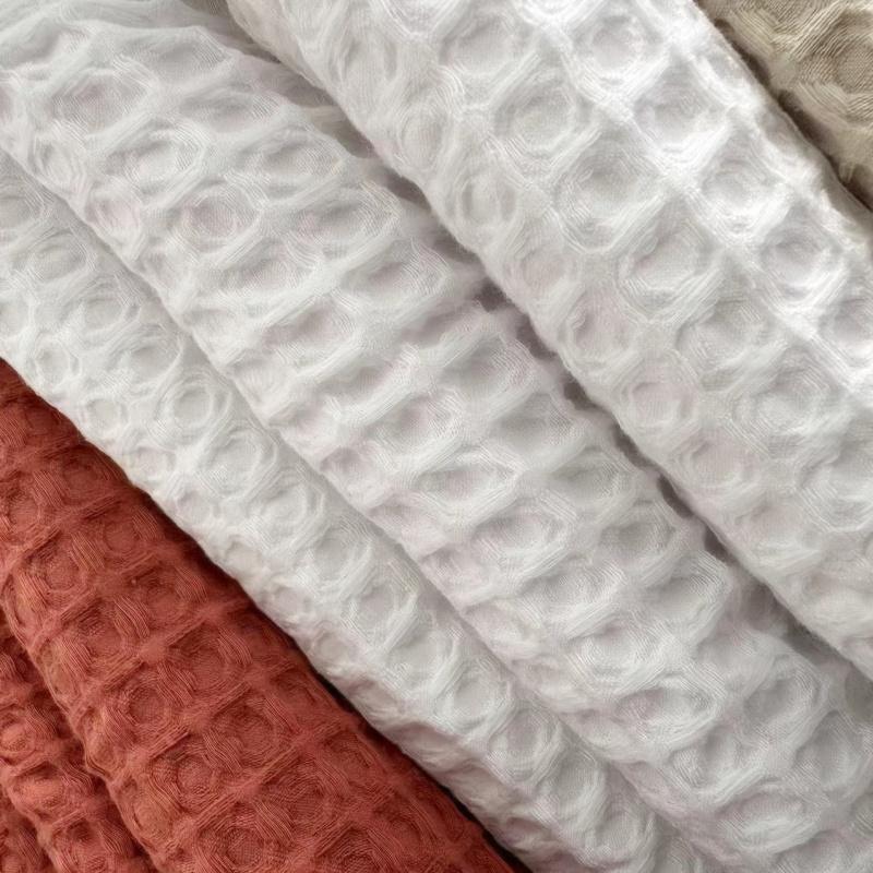 外贸大牌纯棉床单水洗棉大蜂巢华夫格床盖盖毯高档绵软防滑轻奢