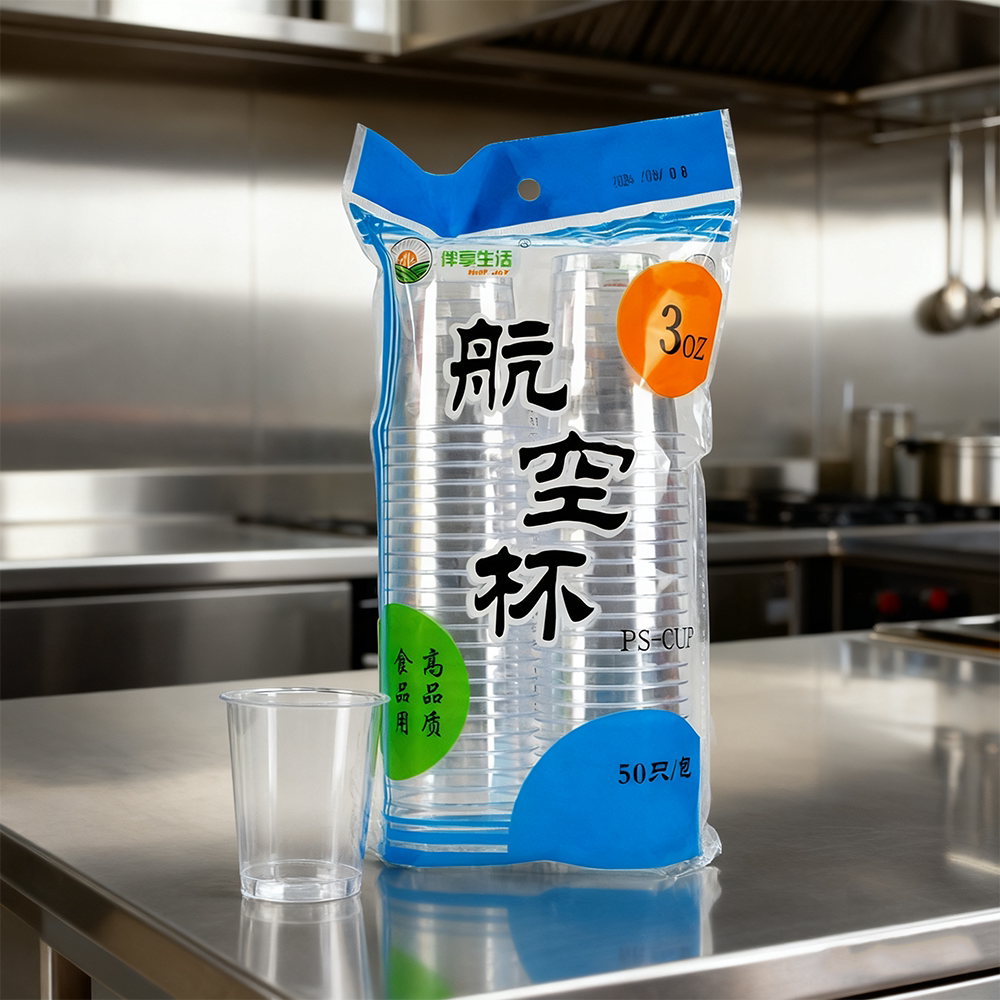 3oz航空杯90ml一次性白酒杯PS塑料食品级加厚耐高温伴享生活