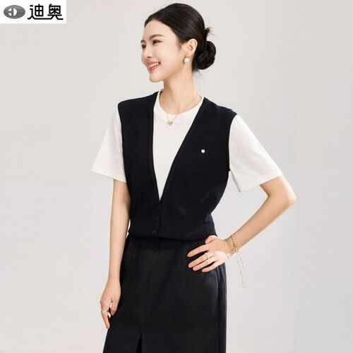 迪奥高级感老钱风随性短袖针织衫