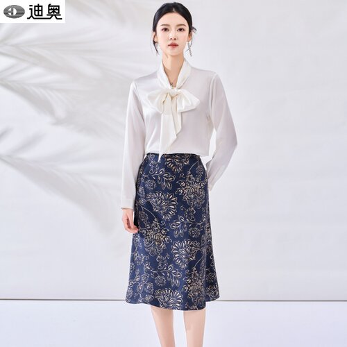 迪奥时尚高端印花桑蚕丝女士套装