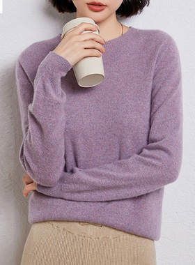 迪奥保暖羊毛衫女2025圆领套头红色毛衣长袖针织打底衫上衣毛线衣