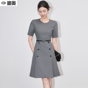 A字裙气质职业装 通勤短袖 裙 高级感时尚 迪奥气质连衣裙女夏26新款
